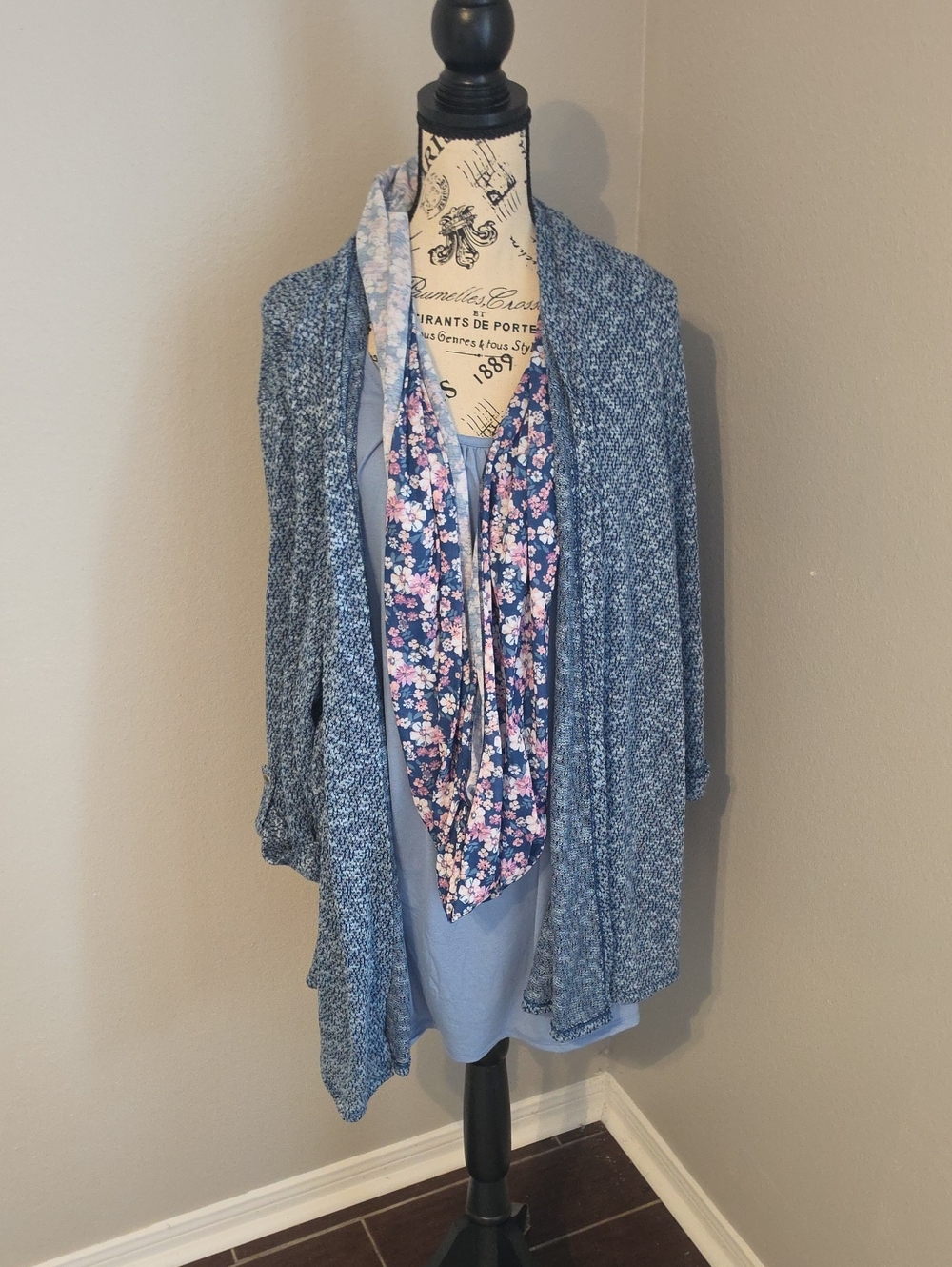 Faded Glory Light Blue Open-Front Women's Sweater Cardigan Plus Size 4X